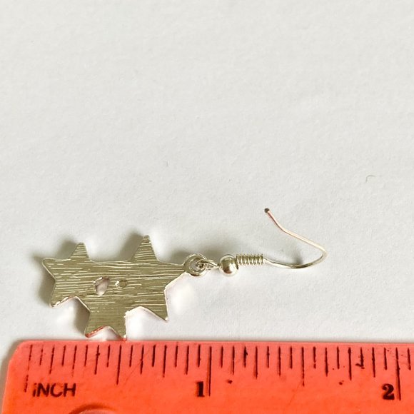 USA American Star Earrings Silver Plated 18" Patriotic July 4th Independence Day - Picture 10 of 10